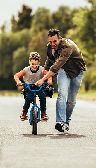 Bike riding with your kid.